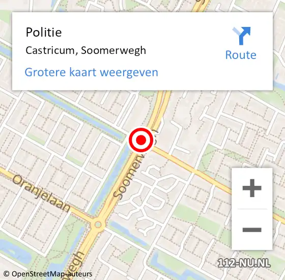 Locatie op kaart van de 112 melding: Politie Castricum, Soomerwegh op 15 november 2014 17:19