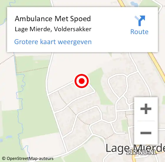 Locatie op kaart van de 112 melding: Ambulance Met Spoed Naar Lage Mierde, Voldersakker op 15 november 2014 20:05