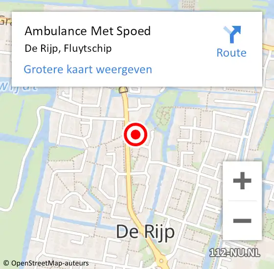 Locatie op kaart van de 112 melding: Ambulance Met Spoed Naar De Rijp, Fluytschip op 6 mei 2025 08:22