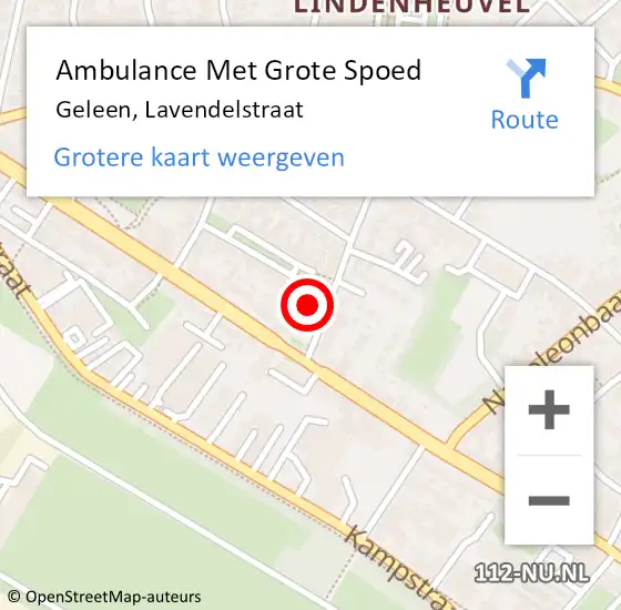 Locatie op kaart van de 112 melding: Ambulance Met Grote Spoed Naar Geleen, Lavendelstraat op 15 november 2014 23:15