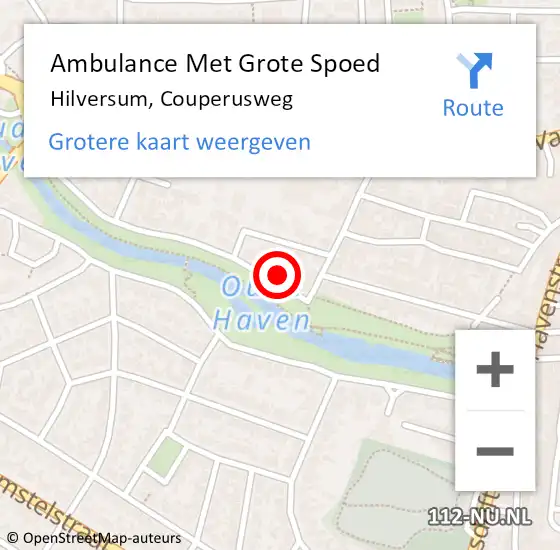 Locatie op kaart van de 112 melding: Ambulance Met Grote Spoed Naar Hilversum, Couperusweg op 15 november 2014 23:54