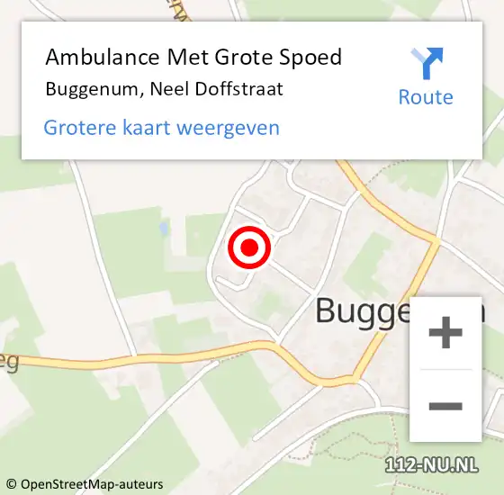 Locatie op kaart van de 112 melding: Ambulance Met Grote Spoed Naar Buggenum, Neel Doffstraat op 16 november 2014 00:08