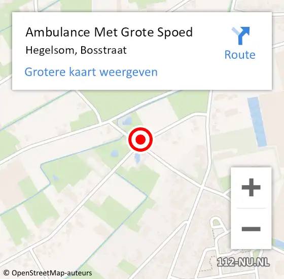 Locatie op kaart van de 112 melding: Ambulance Met Grote Spoed Naar Hegelsom, Bosstraat op 21 oktober 2013 10:26