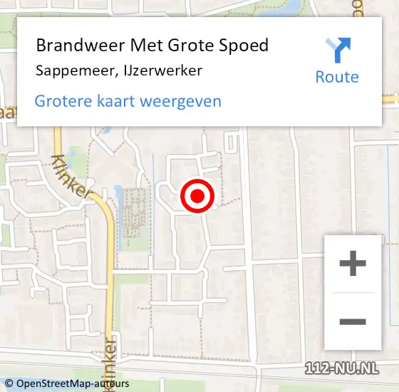 Locatie op kaart van de 112 melding: Brandweer Met Grote Spoed Naar Sappemeer, IJzerwerker op 7 mei 2025 09:39