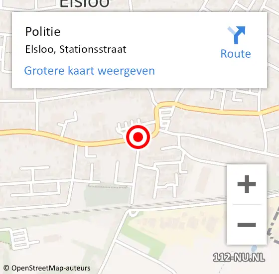Locatie op kaart van de 112 melding: Politie Elsloo, Stationsstraat op 8 mei 2025 08:46