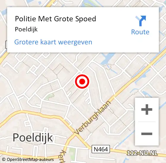 Locatie op kaart van de 112 melding: Politie Met Grote Spoed Naar Poeldijk op 8 mei 2025 17:35