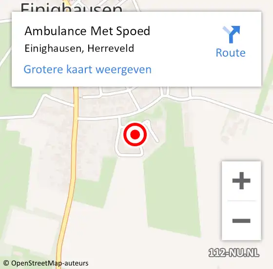 Locatie op kaart van de 112 melding: Ambulance Met Spoed Naar Einighausen, Herreveld op 16 november 2014 08:04