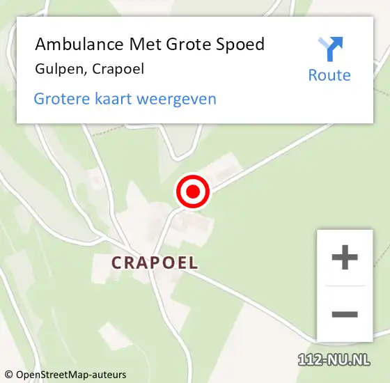 Locatie op kaart van de 112 melding: Ambulance Met Grote Spoed Naar Gulpen, Crapoel op 16 november 2014 08:49