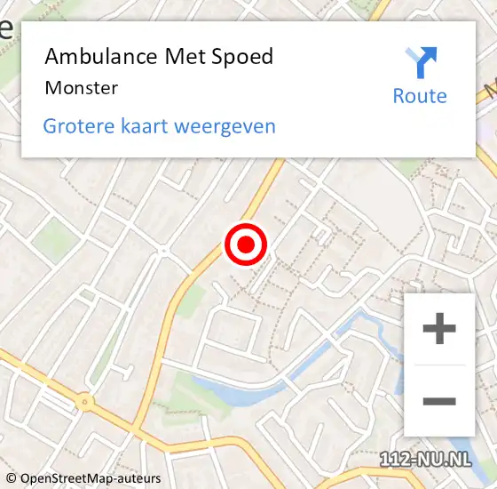 Locatie op kaart van de 112 melding: Ambulance Met Spoed Naar Monster op 9 mei 2025 09:28