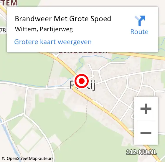 Locatie op kaart van de 112 melding: Brandweer Met Grote Spoed Naar Wittem, Partijerweg op 9 mei 2025 09:45