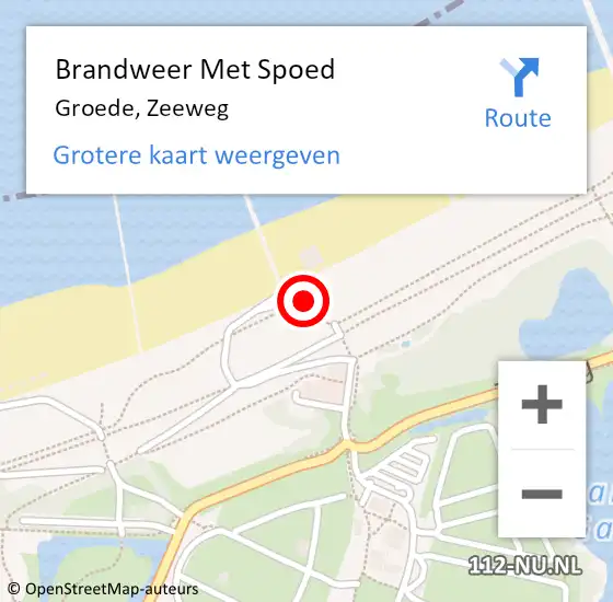 Locatie op kaart van de 112 melding: Brandweer Met Spoed Naar Groede, Zeeweg op 16 november 2014 10:06