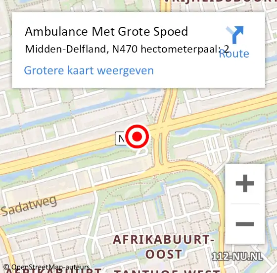 Locatie op kaart van de 112 melding: Ambulance Met Grote Spoed Naar Midden-Delfland, N470 hectometerpaal: 2 op 9 mei 2025 17:49