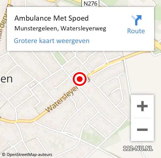 Locatie op kaart van de 112 melding: Ambulance Met Spoed Naar Munstergeleen, Watersleyerweg op 16 november 2014 11:43