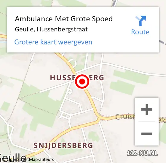 Locatie op kaart van de 112 melding: Ambulance Met Grote Spoed Naar Geulle, Hussenbergstraat op 16 november 2014 11:55