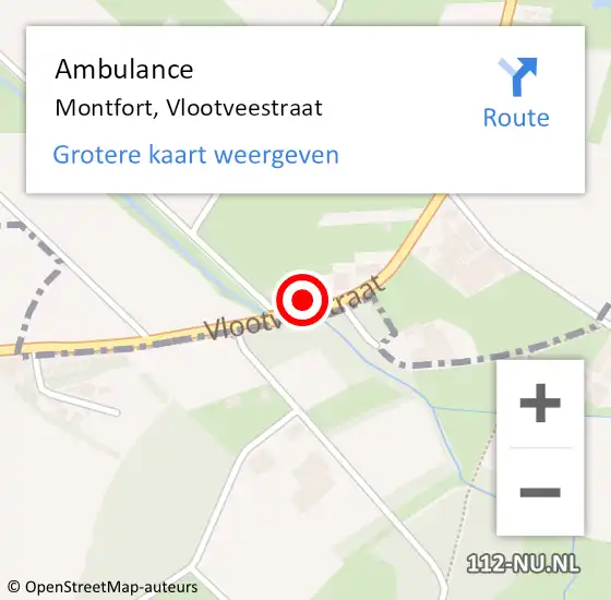 Locatie op kaart van de 112 melding: Ambulance Montfort, Vlootveestraat op 16 november 2014 12:31