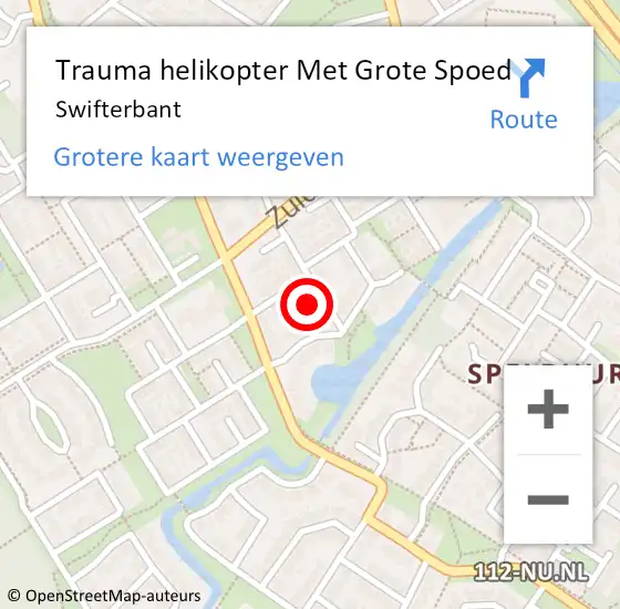 Locatie op kaart van de 112 melding: Trauma helikopter Met Grote Spoed Naar Swifterbant op 10 mei 2025 16:57