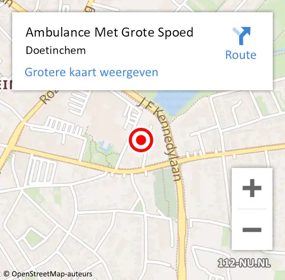 Locatie op kaart van de 112 melding: Ambulance Met Grote Spoed Naar Doetinchem op 11 mei 2025 12:39