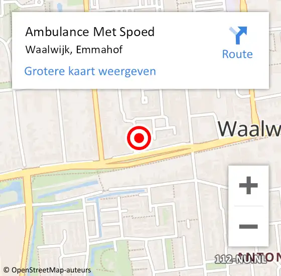 Locatie op kaart van de 112 melding: Ambulance Met Spoed Naar Waalwijk, Emmahof op 16 november 2014 15:01