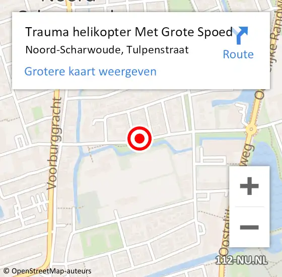Locatie op kaart van de 112 melding: Trauma helikopter Met Grote Spoed Naar Noord-Scharwoude, Tulpenstraat op 11 mei 2025 17:11