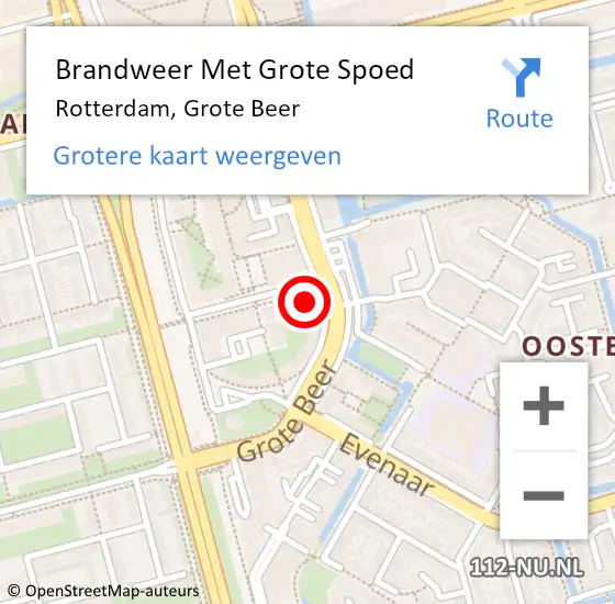 Locatie op kaart van de 112 melding: Brandweer Met Grote Spoed Naar Rotterdam, Grote Beer op 11 mei 2025 17:38