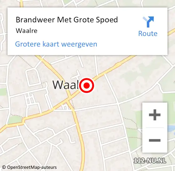 Locatie op kaart van de 112 melding: Brandweer Met Grote Spoed Naar Waalre op 11 mei 2025 18:24