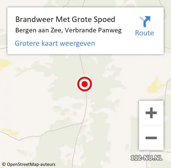 Locatie op kaart van de 112 melding: Brandweer Met Grote Spoed Naar Bergen aan Zee, Verbrande Panweg op 21 oktober 2013 11:26