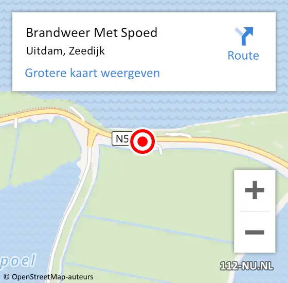 Locatie op kaart van de 112 melding: Brandweer Met Spoed Naar Uitdam, Zeedijk op 16 november 2014 16:47