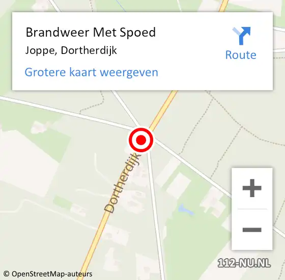 Locatie op kaart van de 112 melding: Brandweer Met Spoed Naar Joppe, Dortherdijk op 16 november 2014 16:48