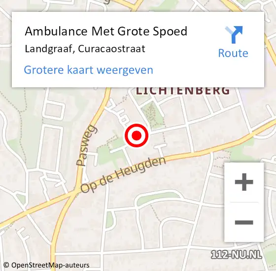 Locatie op kaart van de 112 melding: Ambulance Met Grote Spoed Naar Landgraaf, Curacaostraat op 16 november 2014 17:04