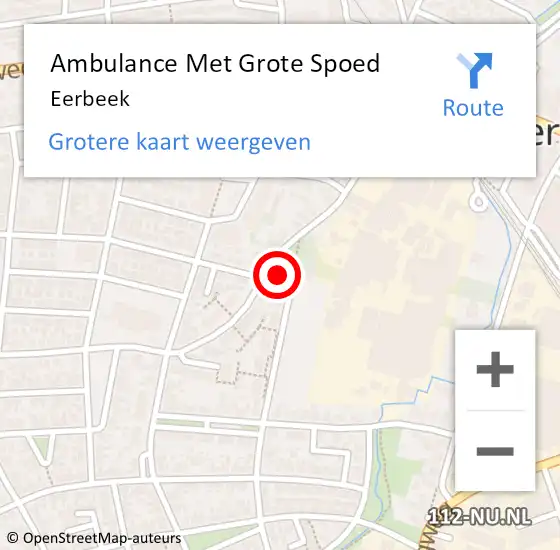 Locatie op kaart van de 112 melding: Ambulance Met Grote Spoed Naar Eerbeek op 12 mei 2025 19:51
