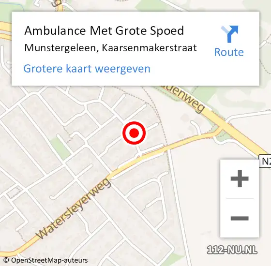 Locatie op kaart van de 112 melding: Ambulance Met Grote Spoed Naar Munstergeleen, Kaarsenmakerstraat op 16 november 2014 18:25