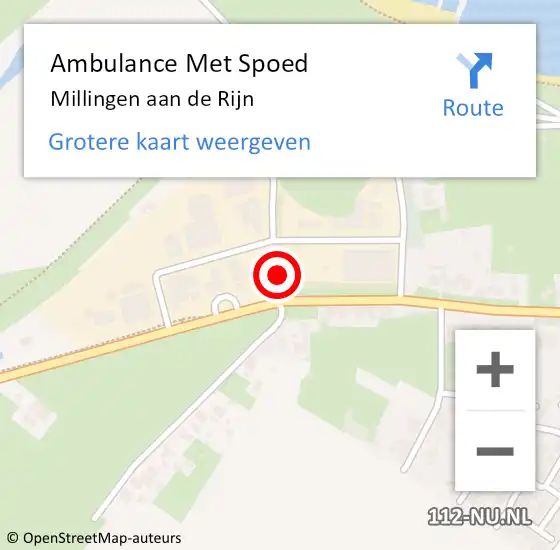 Locatie op kaart van de 112 melding: Ambulance Met Spoed Naar Millingen aan de Rijn op 13 mei 2025 16:18