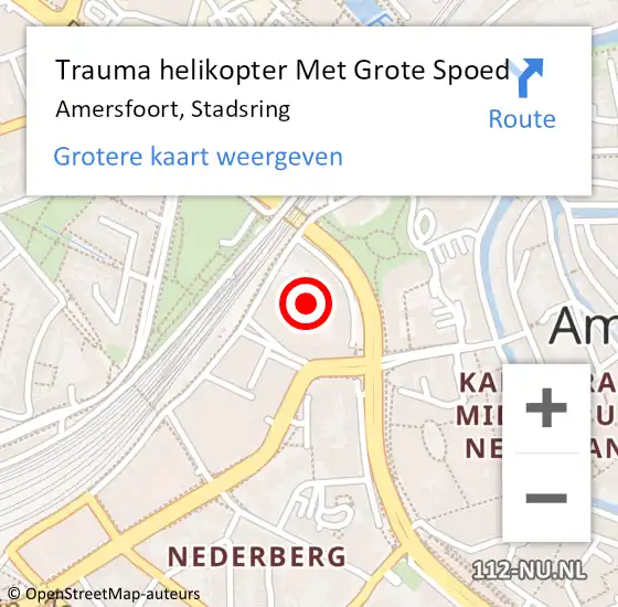 Locatie op kaart van de 112 melding: Trauma helikopter Met Grote Spoed Naar Amersfoort, Stadsring op 13 mei 2025 17:07
