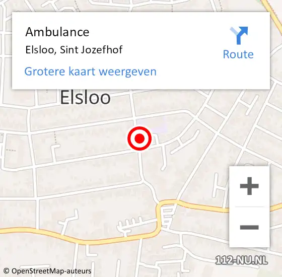 Locatie op kaart van de 112 melding: Ambulance Elsloo, Sint Jozefhof op 16 november 2014 20:41
