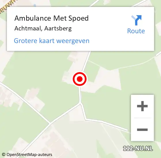 Locatie op kaart van de 112 melding: Ambulance Met Spoed Naar Achtmaal, Aartsberg op 16 november 2014 20:48