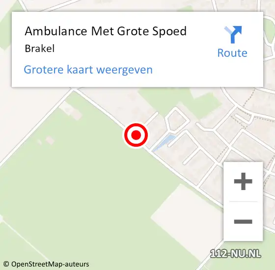 Locatie op kaart van de 112 melding: Ambulance Met Grote Spoed Naar Brakel op 14 mei 2025 09:02