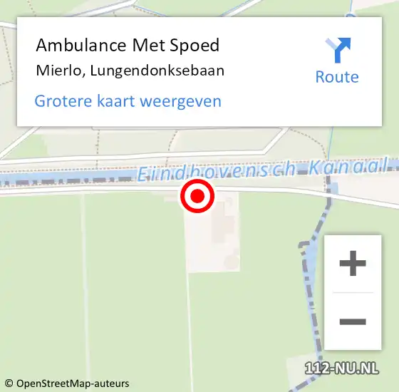 Locatie op kaart van de 112 melding: Ambulance Met Spoed Naar Mierlo, Lungendonksebaan op 16 november 2014 23:12