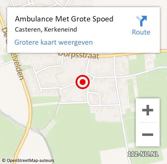 Locatie op kaart van de 112 melding: Ambulance Met Grote Spoed Naar Casteren, Kerkeneind op 17 november 2014 01:50