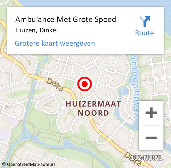 Locatie op kaart van de 112 melding: Ambulance Met Grote Spoed Naar Huizen, Dinkel op 17 november 2014 03:40