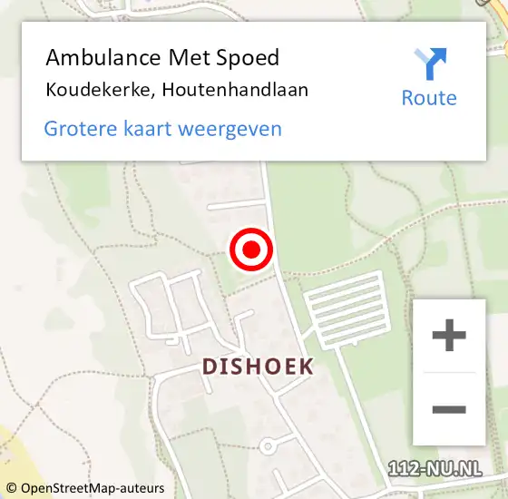 Locatie op kaart van de 112 melding: Ambulance Met Spoed Naar Koudekerke, Houtenhandlaan op 17 november 2014 04:35