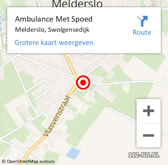 Locatie op kaart van de 112 melding: Ambulance Met Spoed Naar Melderslo, Jaegerweg op 21 oktober 2013 12:04