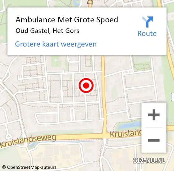 Locatie op kaart van de 112 melding: Ambulance Met Grote Spoed Naar Oud Gastel, Het Gors op 17 november 2014 06:19