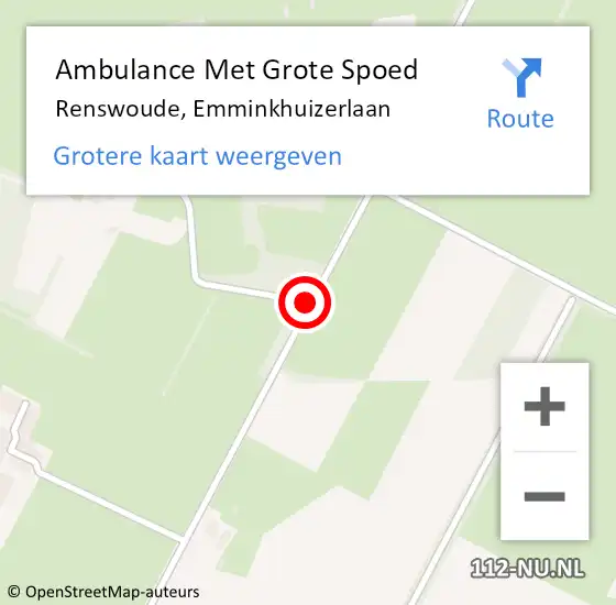 Locatie op kaart van de 112 melding: Ambulance Met Grote Spoed Naar Renswoude, Emminkhuizerlaan op 17 november 2014 06:46