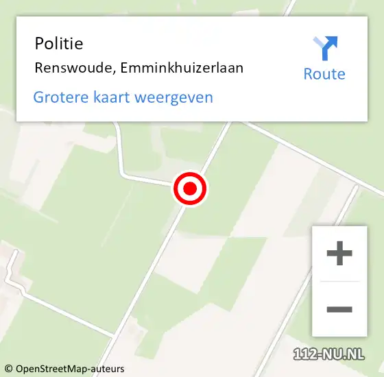 Locatie op kaart van de 112 melding: Politie Renswoude, Emminkhuizerlaan op 17 november 2014 07:29