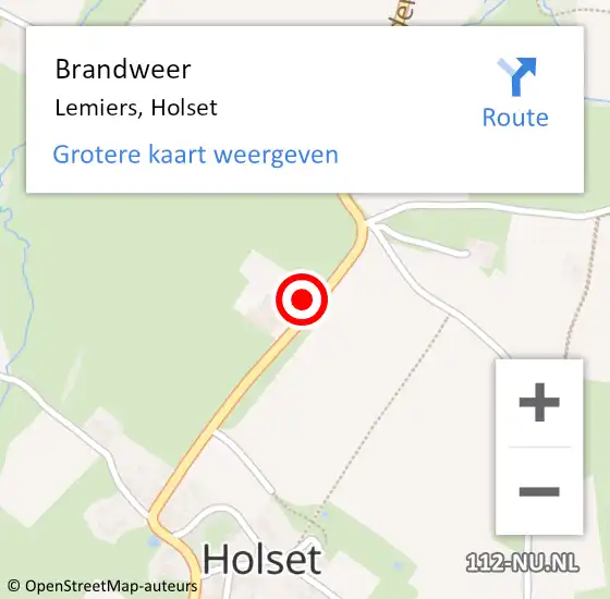 Locatie op kaart van de 112 melding: Brandweer Lemiers, Holset op 17 november 2014 07:53