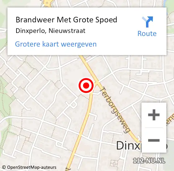 Locatie op kaart van de 112 melding: Brandweer Met Grote Spoed Naar Dinxperlo, Nieuwstraat op 17 november 2014 08:29