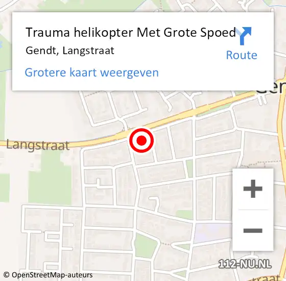 Locatie op kaart van de 112 melding: Trauma helikopter Met Grote Spoed Naar Gendt, Langstraat op 16 mei 2025 17:17