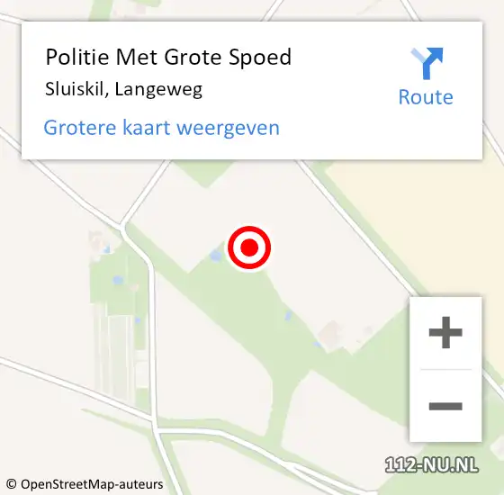 Locatie op kaart van de 112 melding: Politie Met Grote Spoed Naar Sluiskil, Langeweg op 16 mei 2025 22:18