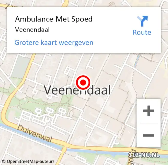 Locatie op kaart van de 112 melding: Ambulance Met Spoed Naar Veenendaal op 17 mei 2025 13:39