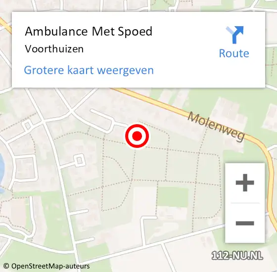 Locatie op kaart van de 112 melding: Ambulance Met Spoed Naar Voorthuizen op 17 mei 2025 21:20